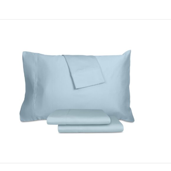 Aq Textiles Percale Solid 4-Pc. Sheet Set King - Lt. Blue